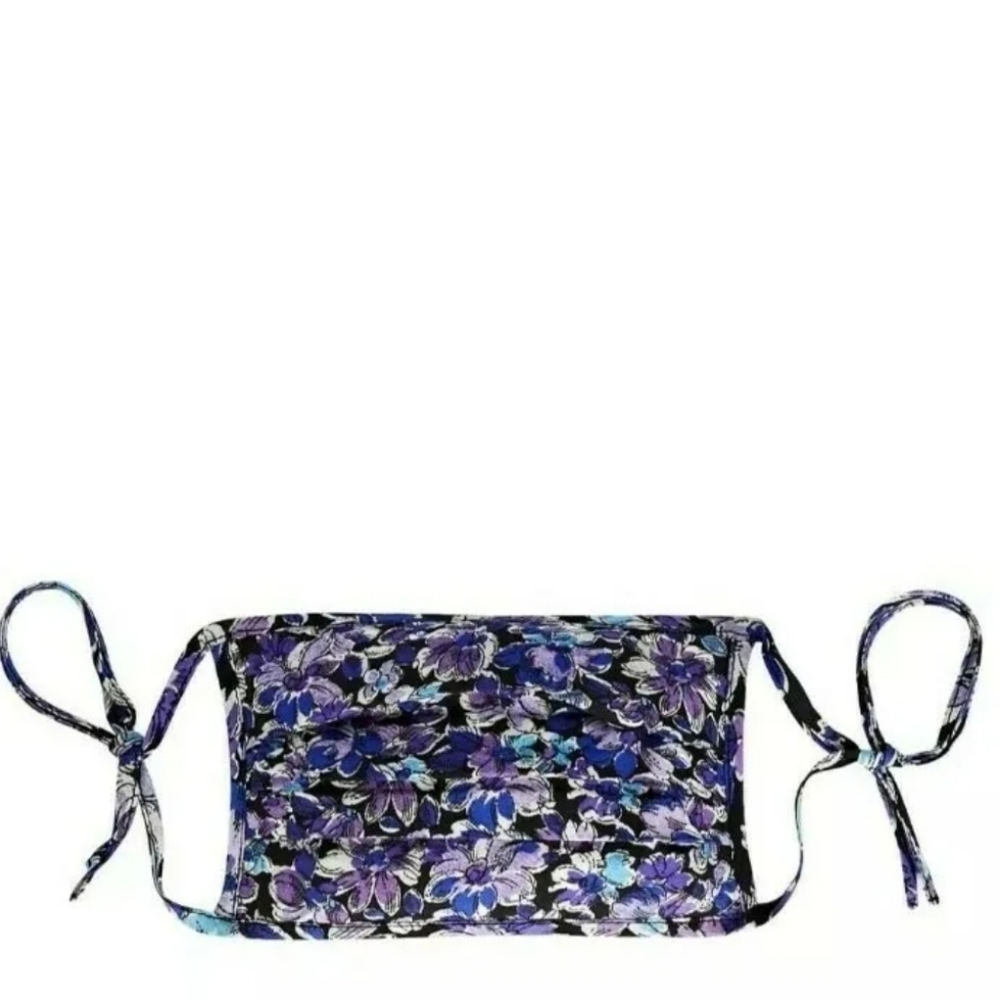 NEW RIXO HOPE FLORAL COTTON FACE MASK One Size OS Purple Designer $40 MSRP